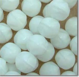 25 Vintage Shiny Luster White Glass Beads 9mm