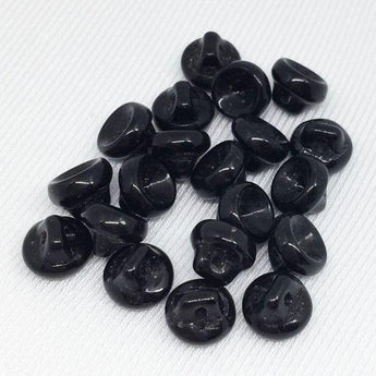 20 Vintage Black Glass Charms