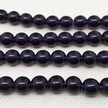 25 Translucent Royal Purple Czech Round Glass Beads