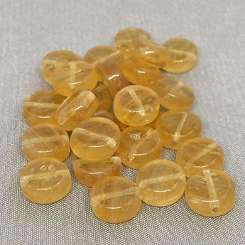 25 Vintage Butterscotch Czech Coin Glass Beads