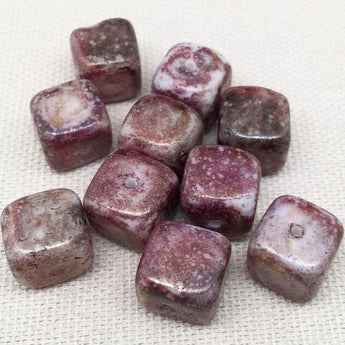 10 Vintage Pink Picasso Austrian Cube Glass Beads