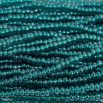 1 Hank Transparent Emerald Luster Czech Glass Seed Beads