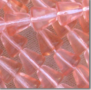 25 Vintage Czech Peach Pink Cone Glass Beads #2731