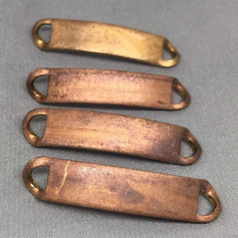 4 HEAVY Vintage Brass Name Tag Metal Connectors