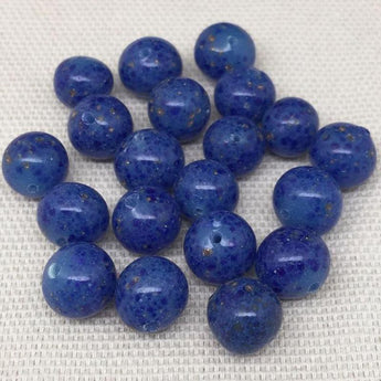 10 Vintage Lapis Blue Japan Round Glass Beads