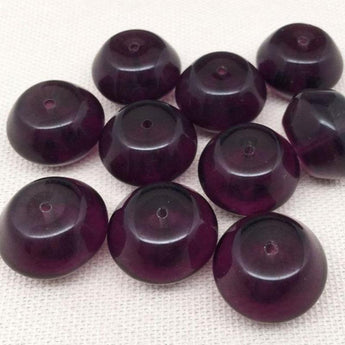 10 Vintage Purple Czech Glass Beads