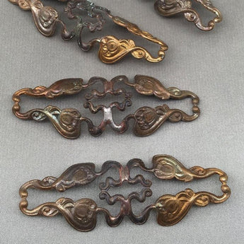 1 Vintage Patina Brass Metal Stamping