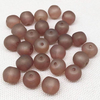 25 Semi Translucent Matte Round Glass Beads