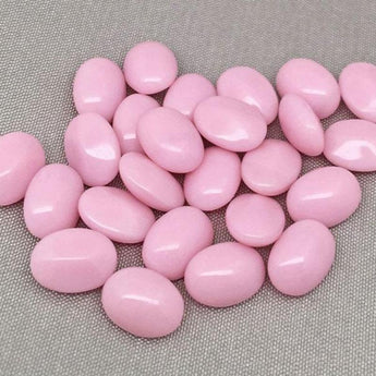 10 Vintage Pink Oval Glass Stones