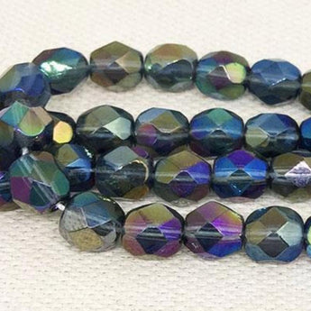 50 Montana Iris Czech Faceted Glass Beads