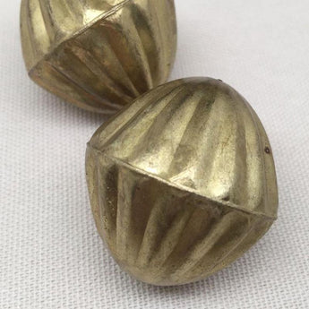 1 Vintage Large Brass Hollow Metal Bead