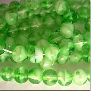 50 Vintage Czech Green Druk Round Glass Beads #4772