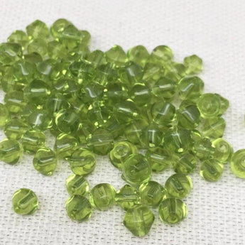 100 Vintage Mixed Apple Green Bicone Glass Beads