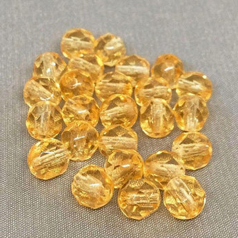 25 Vintage Light Butterscotch Yellow Glass Beads