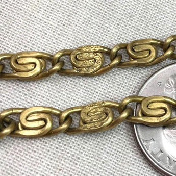 1 Foot Scroll Brass Vintage Chain Heavy