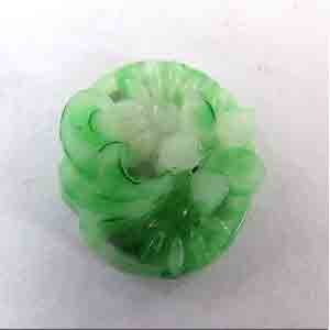 1 Vintage Japan Jadeite Green Floral Glass Cabochon #8255