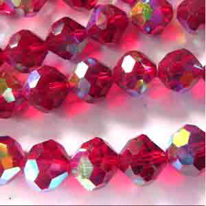 6 Vintage AB Ruby Swarovski Crystal Beads Art 5300