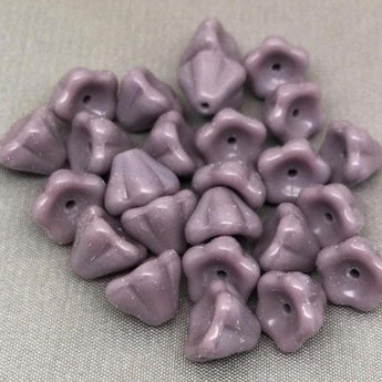 25 Lavender Czech Flower Glass Beads