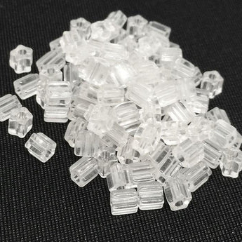 100 Vintage Clear Czech Glass Pentagon Beads