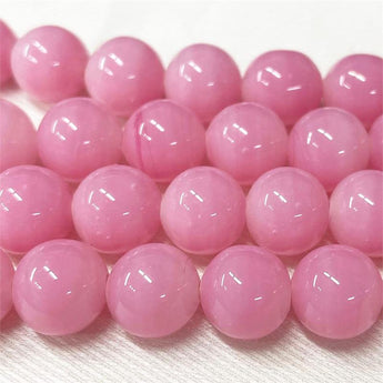 10 Vintage Japan Pink Round Glass Beads #4849