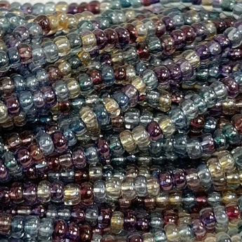 1 Hank Mixed Glow Czech Glass Seed Beads