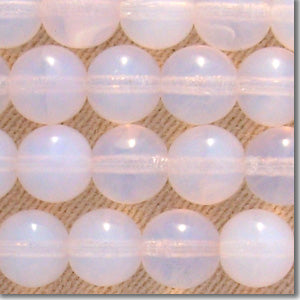 25 Vintage Light Opal Pink Czech Round Glass Beads