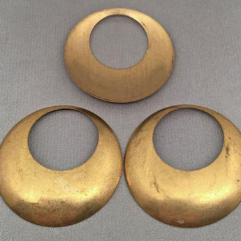 2 Vintage Brass Metal Round Hoop Pendants