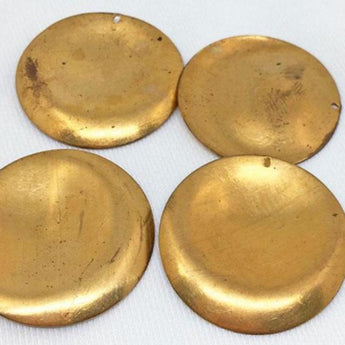 6 Vintage Round Brass Coin Metal Pendants