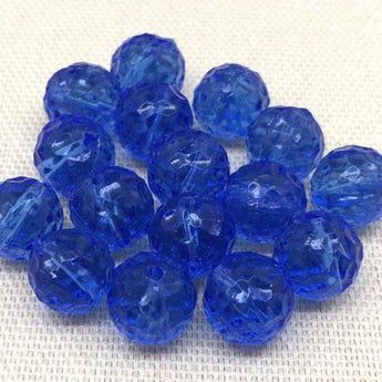 10 Vintage Textured Sapphire Blue German Round Glass Beads