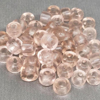 50 Vintage Handmade Light Pink Rocaille Glass Beads