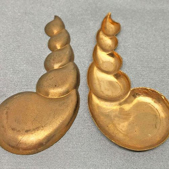 2 Vintage Large Brass Metal Stampings