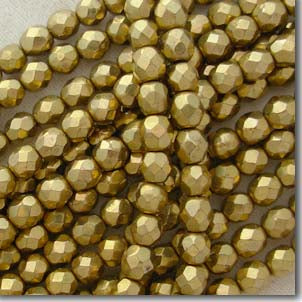 25 Vintage Bronze Czech Fire Polished Glass Beads