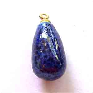 2 Vintage Lapis Blue Japan Drop Glass Pendants