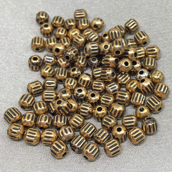 100 Vintage Antiqued Gold Acrylic Beads