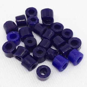 25 Vintage Handmade Mixed Blue Czech Tile Glass Beads