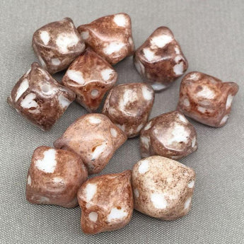 12 Vintage Brown Picasso Austrian Baroque Glass Beads