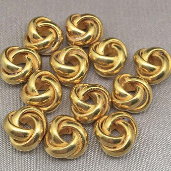 10 Vintage Brass Knot Metal Beads