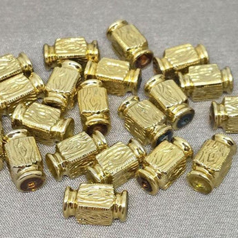 20 Vintage Coated Gold Metal Acrylic Beads