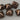 6 Copper Czech Two Hole Stud Glass Beads