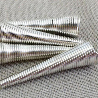 10 Silver Spring Metal Cone Bead Caps