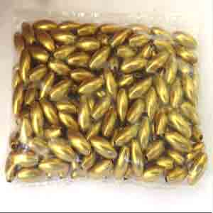 24 Vintage Gold Plated Rice Oval Metal Beads