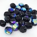 25 AB Black Czech Faceted Glass Beads 10mm