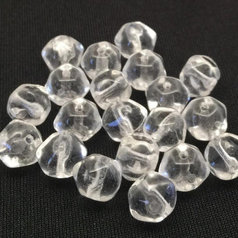 20 Vintage Czech Clear Baroque Glass Beads