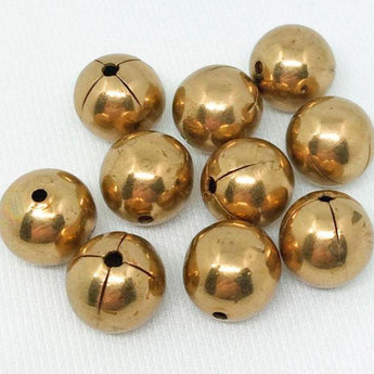 10 Vintage Round Metal Brass Beads