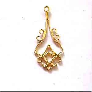 6 Golden Classic Style Metal Pendants