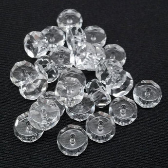 25 Vintage Clear Czech Heishi Rondelle Glass Beads