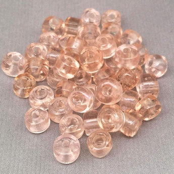 50 Vintage Handmade Peachy Pink Rocaille Glass Beads