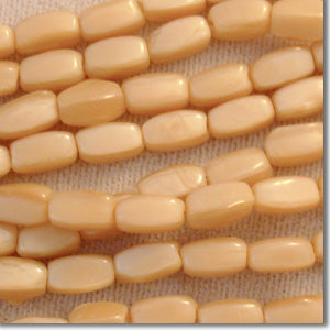 50 Vintage Czech Tan Rectangle Glass Beads #8300