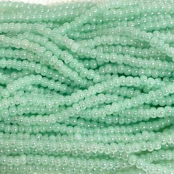 1 Hank Pastel Green Turquoise Pearl Czech Glass Seed Beads