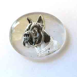 1 Vintage Bulldog Intaglio Glass Stone